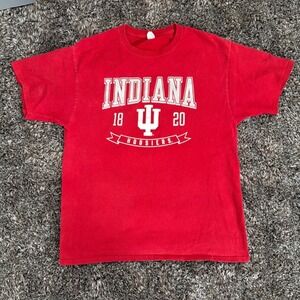 Indiana Hoosiers Mens Large Red Hanes T Shirt 18 20 University College